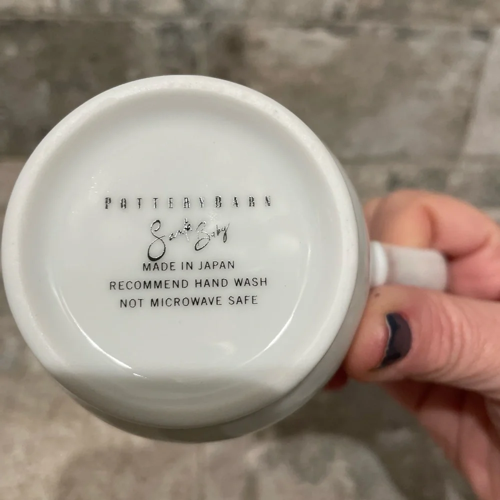 ❤️ POTTERY BARN SANTA BABY VINTAGE HOLIDAY COFFEE MUG NEW